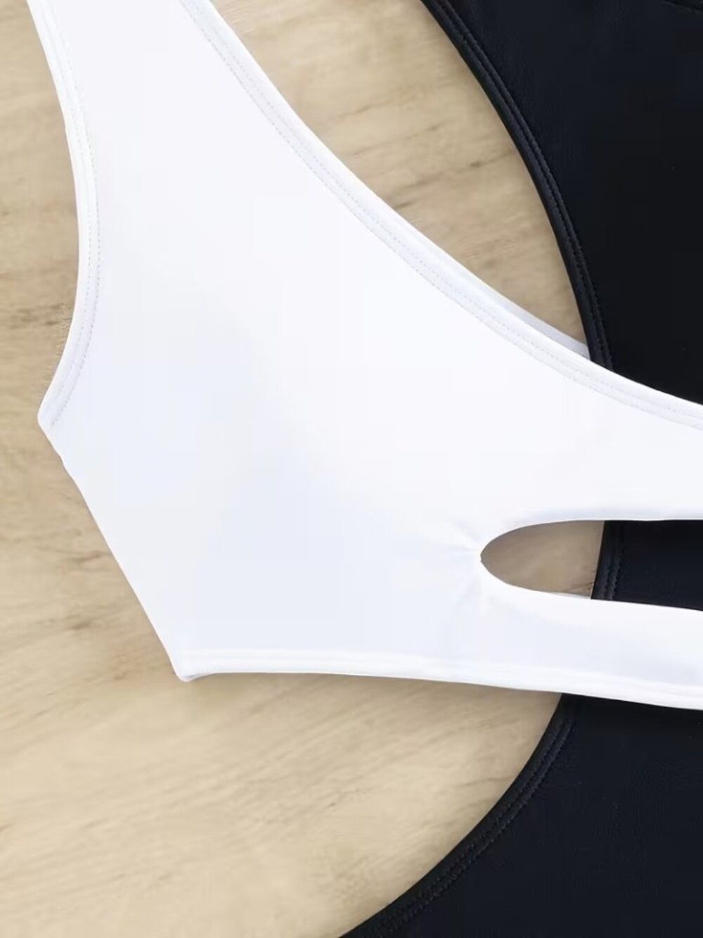 Color Block Cut One-Shoulder One-Piece Swimsuit - Picture 6 of 6